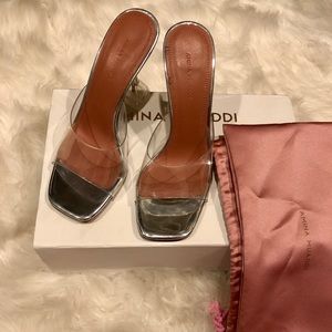 Amina Muaddi Glass Begum Heels